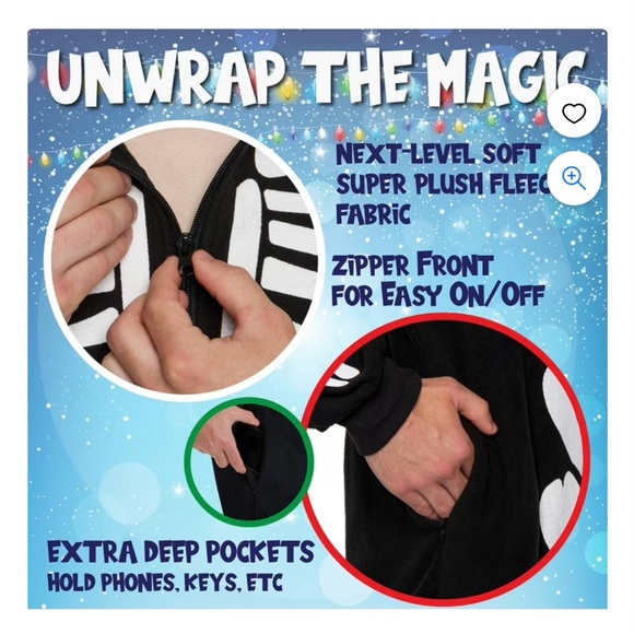 FUNZIEZ Slim Fit Adult Onesie - Animal Halloween Costume - Plush Fruit One Piece - Picture 8 of 16